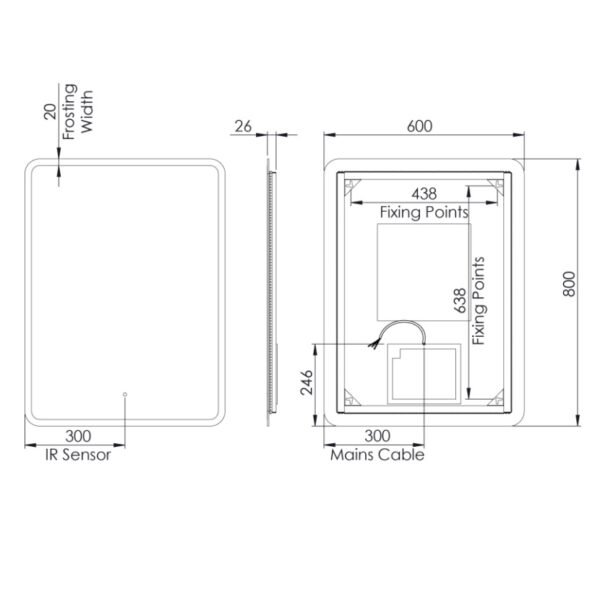 Tavistock Evade LED Illuminated Mirror With Demister Pad - Image 7