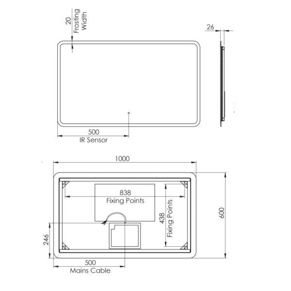 Tavistock Evade LED Illuminated Mirror With Demister Pad - Image 8