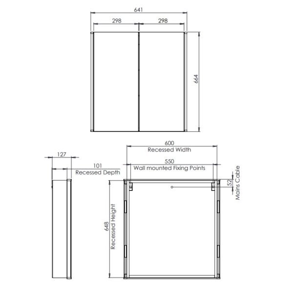 Tavistock Facade 2 Door Wall Mounted Illuminated Mirror Cabinet - Image 4
