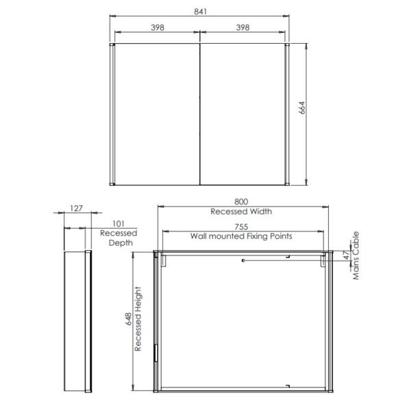 Tavistock Facade 2 Door Wall Mounted Illuminated Mirror Cabinet - Image 5