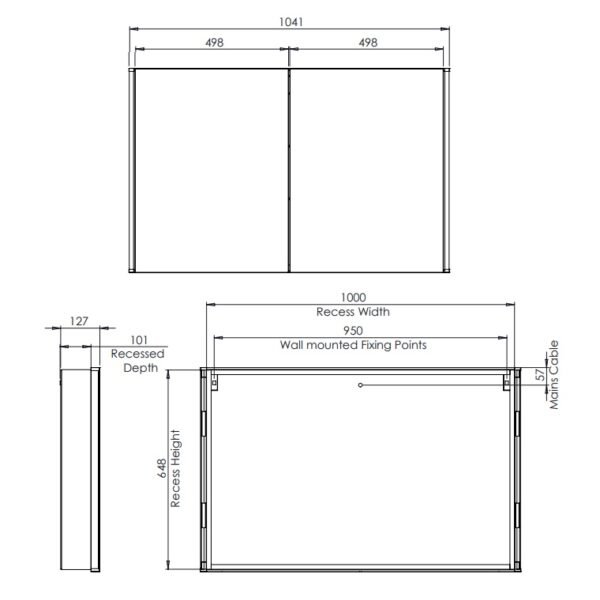 Tavistock Facade 2 Door Wall Mounted Illuminated Mirror Cabinet - Image 6