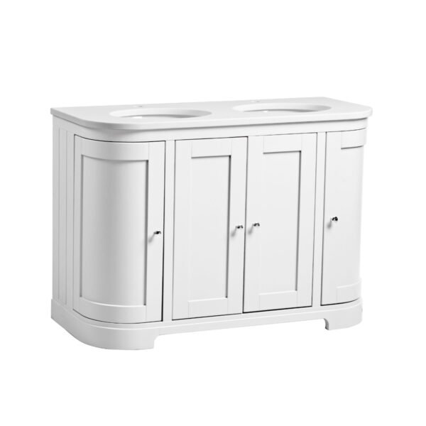 Tavistock Lansdown 4 Door Curved Floor standing Vanity Unit With Double Basin And Worktop