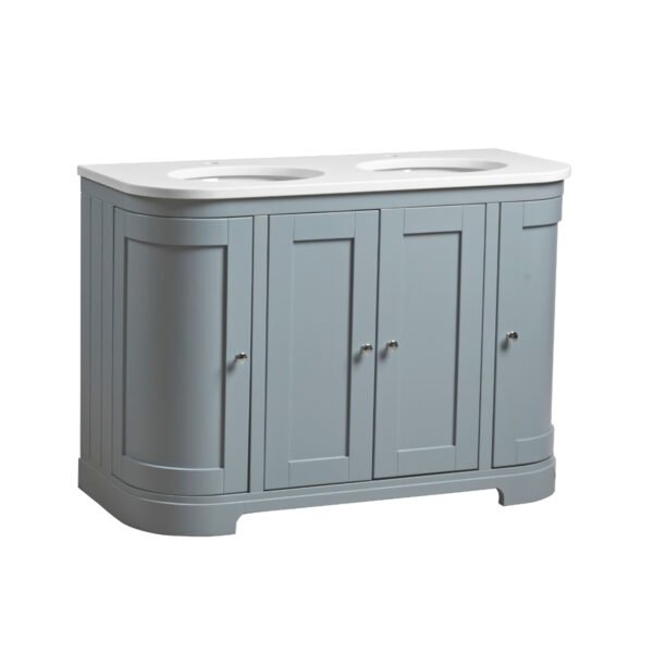Tavistock Lansdown 4 Door Curved Floor standing Vanity Unit With Double Basin And Worktop - Image 2