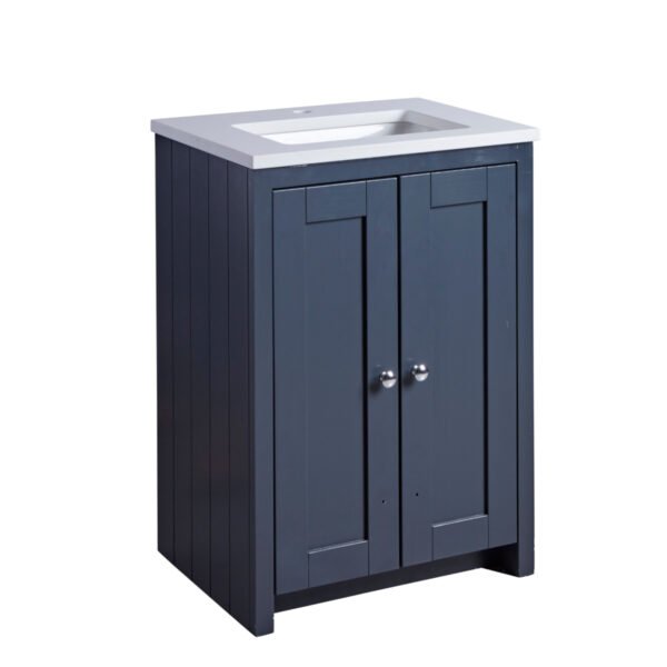 Tavistock Lansdown 2 Door Floor standing Vanity Unit With Basin And Arctic White Worktop - 600mm Wide - 1 TH - Image 3