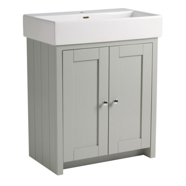 Tavistock Lansdown 2 Door Floor standing Vanity Unit With Basin - 700mm Wide - 1 TH - Image 4