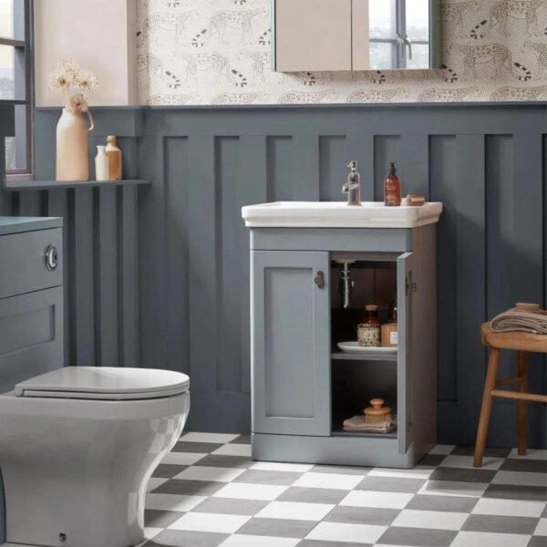 Tavistock Marston 2 Door Floor standing Vanity Unit With Basin - 500mm Wide - Image 5