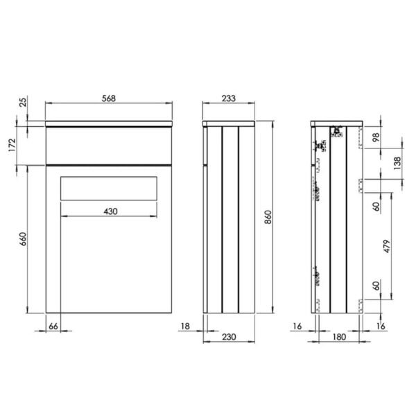 Tavistock Marston Back To Wall WC Unit - 560mm Wide - Image 3