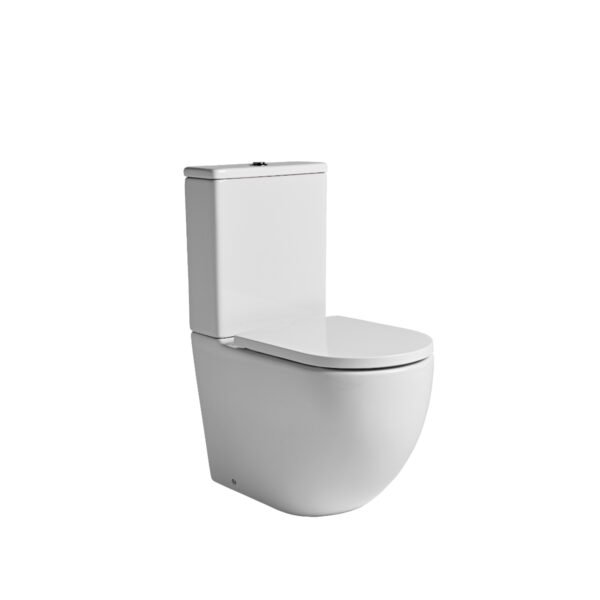 Tavistock Orbit Fully Enclosed Close Coupled Toilet With Cistern, Lid Top And Flush And Soft Close Seat - White - Image 2