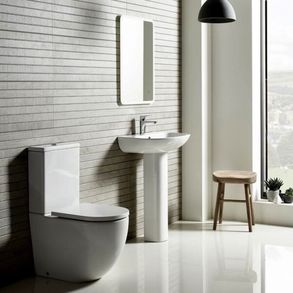 Tavistock Orbit Fully Enclosed Close Coupled Toilet With Cistern, Lid Top And Flush And Soft Close Seat - White