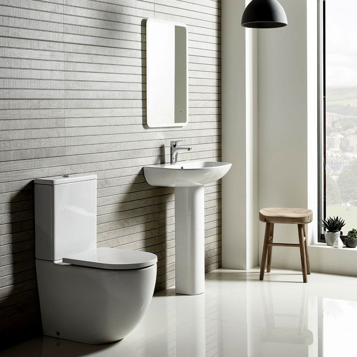 Tavistock Orbit Fully Enclosed Close Coupled Toilet With Cistern, Lid Top And Flush And Soft Close Seat - White