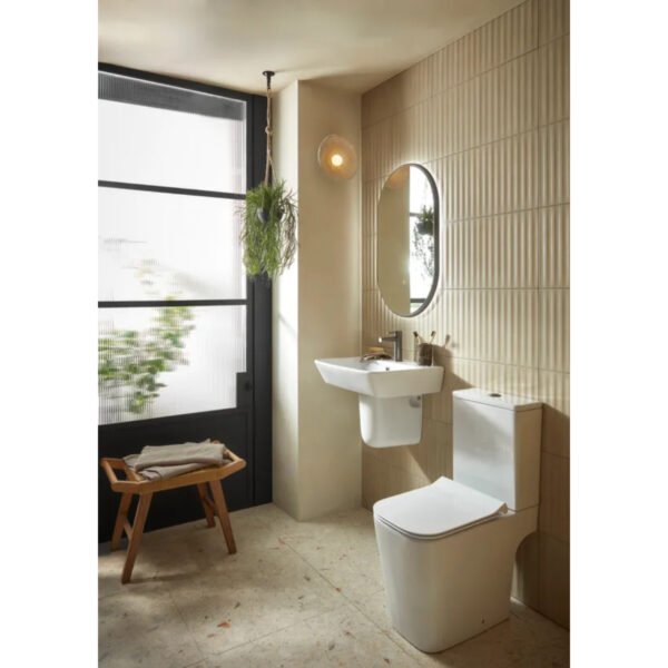 Tavistock Compass Square Comfort Height Open Back Close Coupled Toilet With Cistern And Seat - White