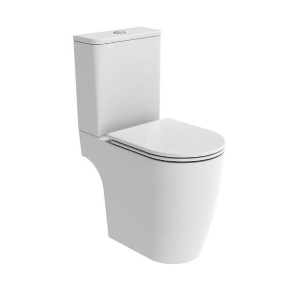Tavistock Compass Round Comfort Height Open Back Close Coupled Toilet With Cistern And Soft Close Seat - White - Image 2