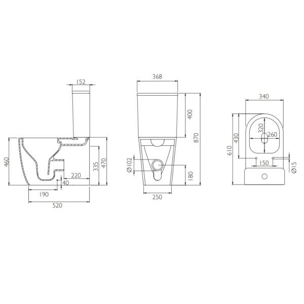 Tavistock Compass Round Comfort Height Fully Enclosed Close Coupled Toilet With Cistern And Soft Close Seat - White - Image 4