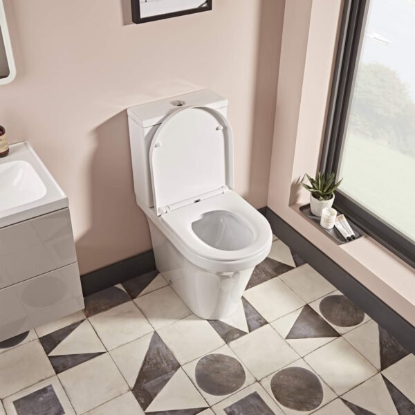 Tavistock Aerial Comfort Height Fully Enclosed Close Coupled Toilet With Cistern And Soft Close Seat - White - Image 2