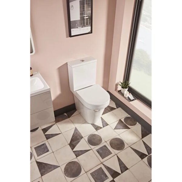 Tavistock Aerial Comfort Height Fully Enclosed Close Coupled Toilet With Cistern And Soft Close Seat - White - Image 3