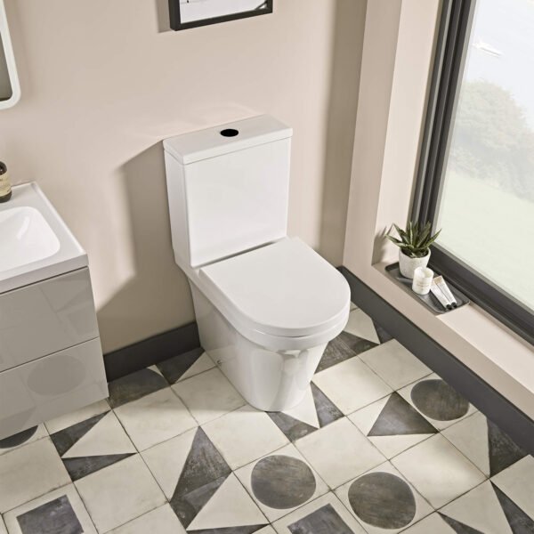 Tavistock Aerial Comfort Height Fully Enclosed Close Coupled Toilet With Cistern And Soft Close Seat - White
