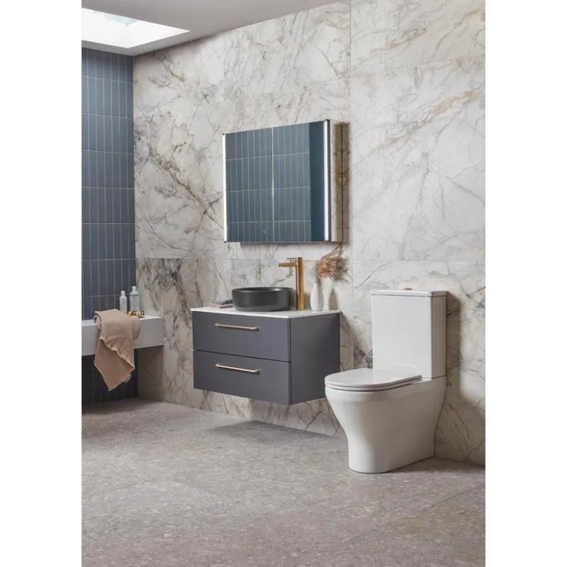 Tavistock Micra Evo Fully Enclosed Comfort Height Close Coupled Toilet With Cistern And Soft Close Seat - White
