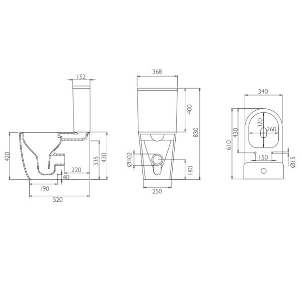 Tavistock Compass Round Fully Enclosed Close Coupled Toilet With Cistern And Soft Close Seat - White - Image 4