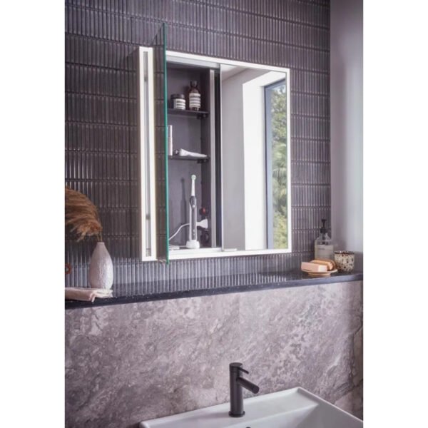 Tavistock Portrait 2 Door Illuminated Mirror Cabinet - 700mm x 600mm