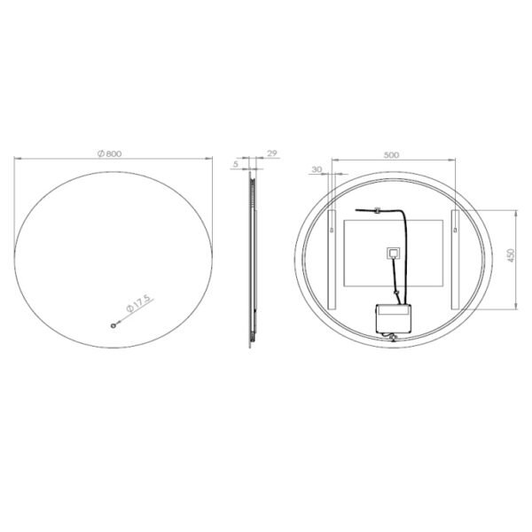 Tavistock Portal Round Illuminated Mirror - Image 6