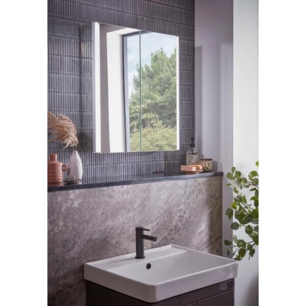Tavistock Render 2 Door Wall Mounted Illuminated Mirror Cabinet - Image 3