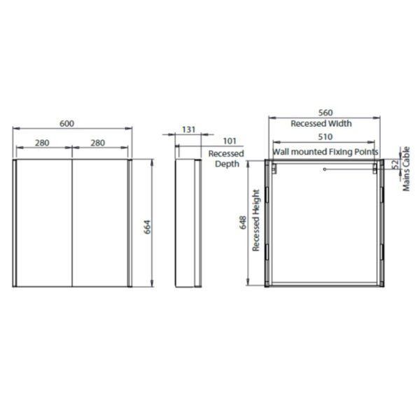 Tavistock Render 2 Door Wall Mounted Illuminated Mirror Cabinet - Image 7