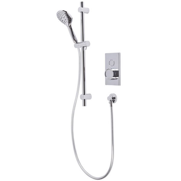 Tavistock Axiom Single Function Push Button Concealed Shower Valve With Riser Rail And Shower Handset - Chrome - Image 2