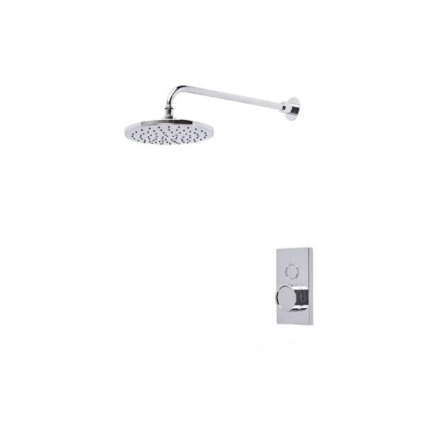 Tavistock Axiom Single Function Push Button Concealed Shower Valve With Overhead Shower - Chrome - Image 2