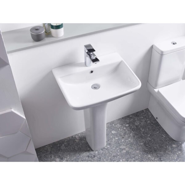 Tavistock Structure Basin With Full Pedestal - 550mm Wide - 1 TH - White