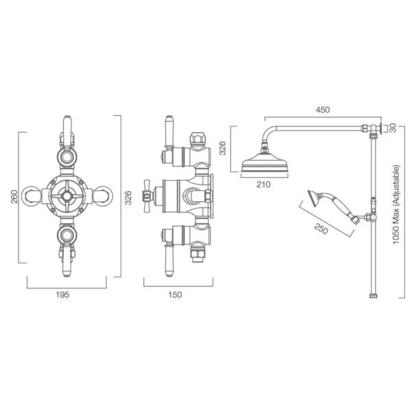 Tavistock Cheltenham Dual Function Exposed Shower Valve System - Chrome - Image 7
