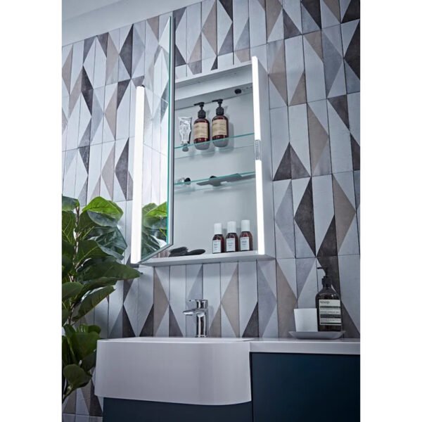 Tavistock Slide 1 Door Wall Mounted Illuminated Mirror Cabinet - 700mm x 500mm