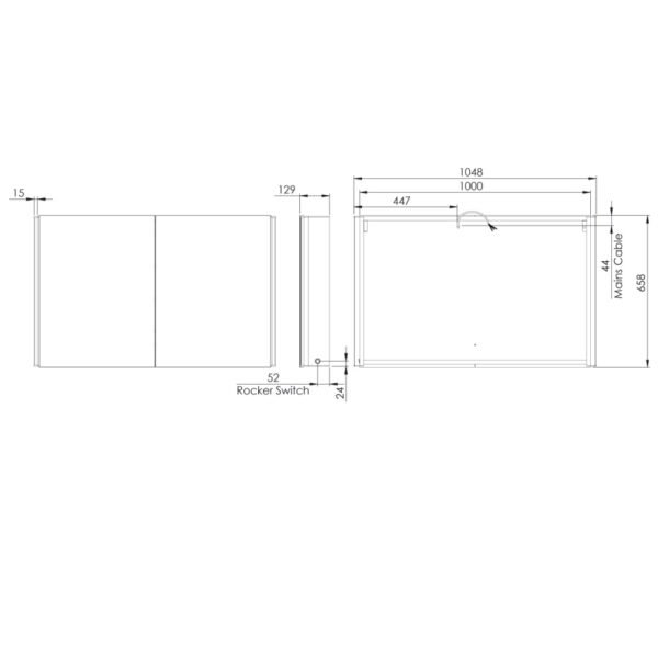 Tavistock Sleek 2 Door Illuminated Mirror Cabinet - 650mm x 1000mm - Aluminium - Image 3