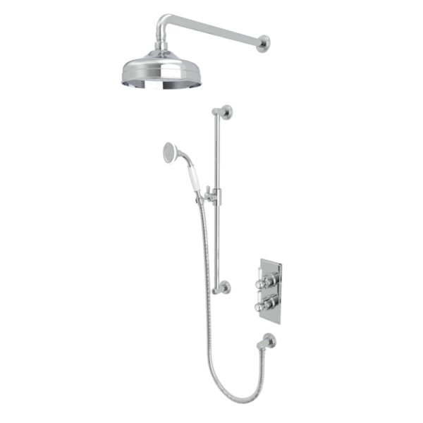 Tavistock Lansdown Dual Function Concealed Shower System With Riser Kit And Overhead Shower