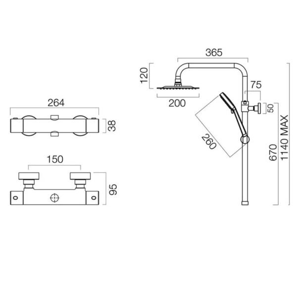 Tavistock Merit Dual Function Exposed Shower System - Chrome - Image 6