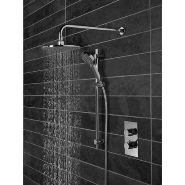 Tavistock Quantum Thermostatic Dual Function Concealed Shower System With Riser Kit And Overhead Shower