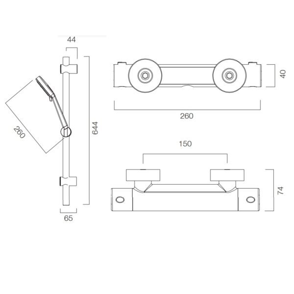 Tavistock Quantum Single Function Exposed Shower System - Chrome - Image 3