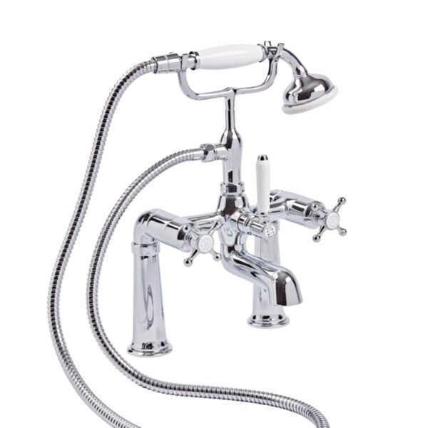 Tavistock Ashmore Deck Mounted Bath Shower Mixer Tap With Handset And Hose - Chrome - Image 2