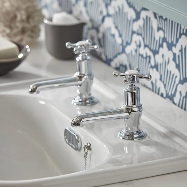 Tavistock Ashmore Deck Mounted Basin Pillar Taps - Chrome