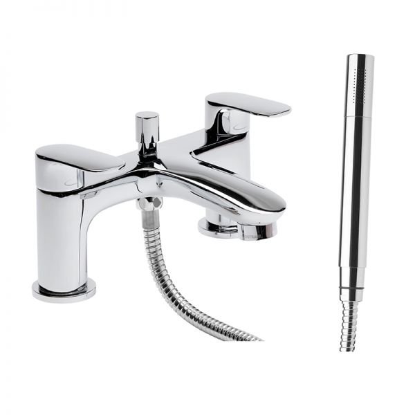 Tavistock Avid Deck Mounted Bath Shower Mixer Tap With Handset And Hose - Chrome