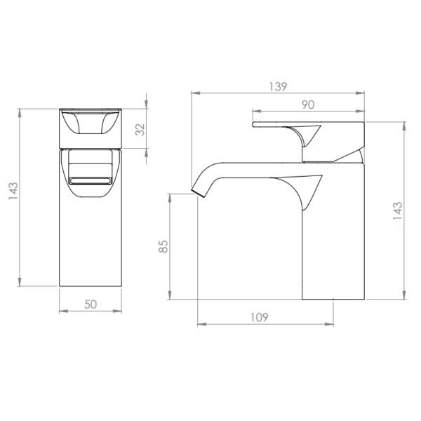 Tavistock Blaze Deck Mounted Basin Mixer Tap With Click Waste - Chrome - Image 3