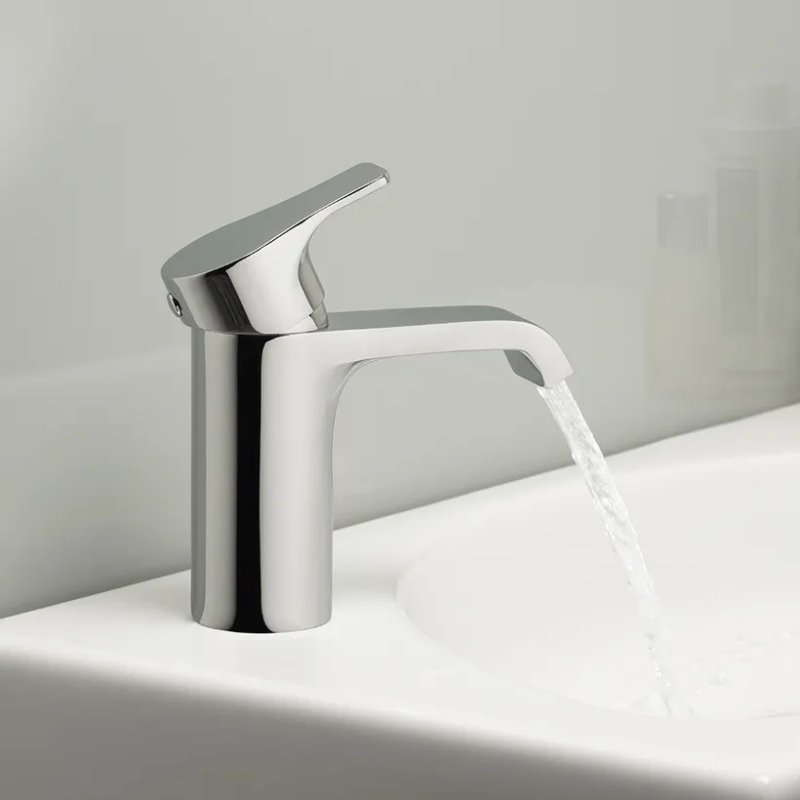 Tavistock Blaze Deck Mounted Basin Mixer Tap With Click Waste - Chrome