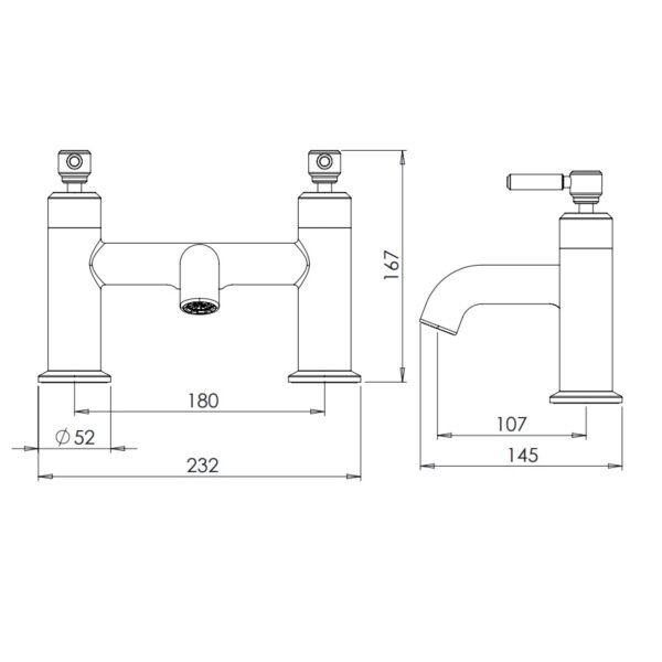 Tavistock Marston Deck Mounted Bath Filler Tap - Chrome - Image 2