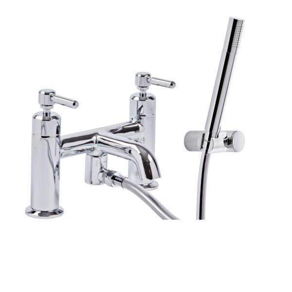 Tavistock Marston Deck Mounted Bath Shower Mixer Tap With Handset And Hose - Chrome