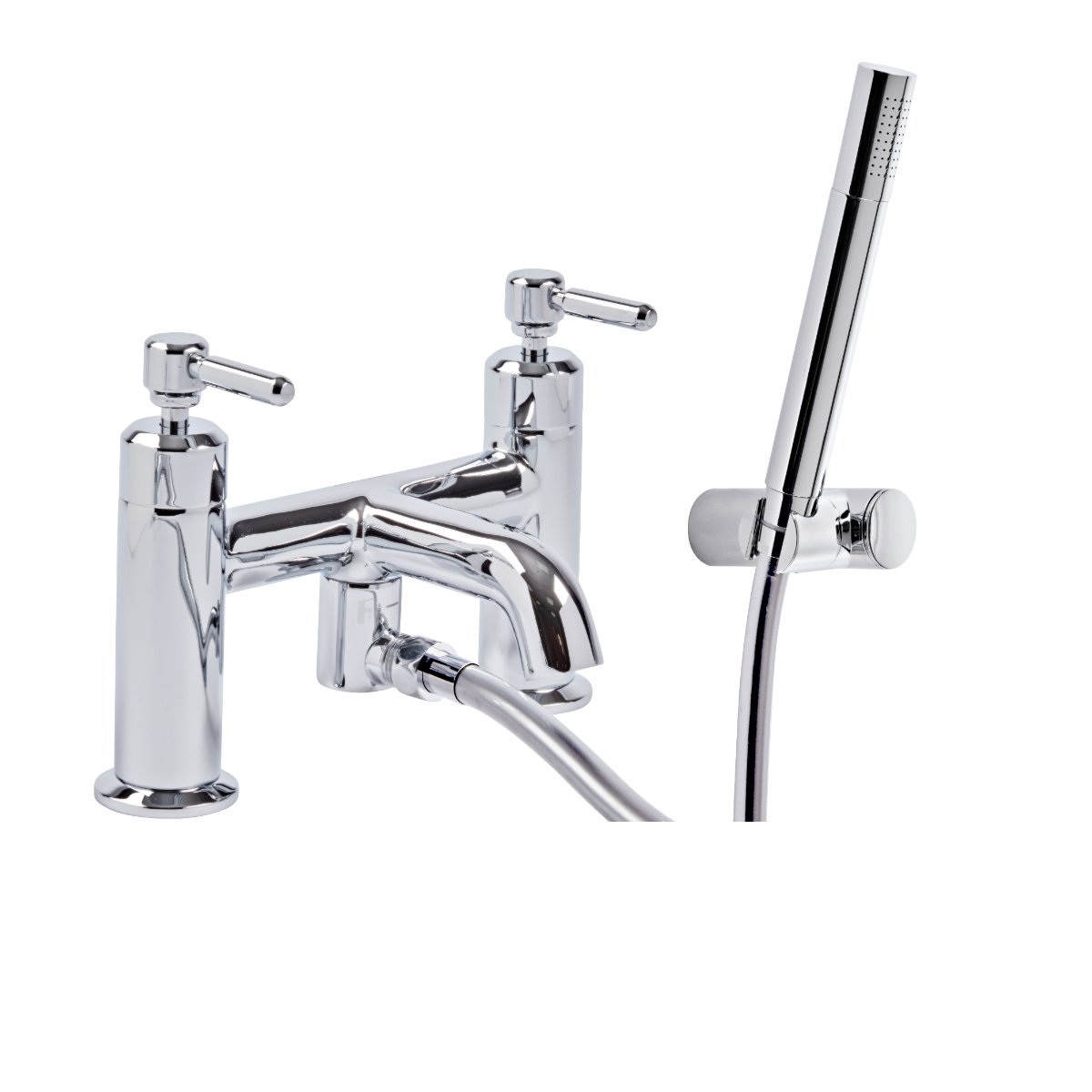 Tavistock Marston Deck Mounted Bath Shower Mixer Tap With Handset And Hose - Chrome