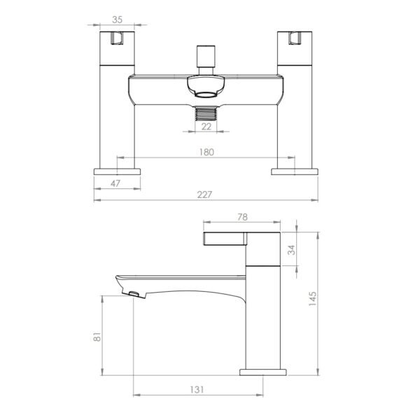 Tavistock Revive Deck Mounted Bath Shower Mixer Tap With Handset And Hose - Chrome - Image 2