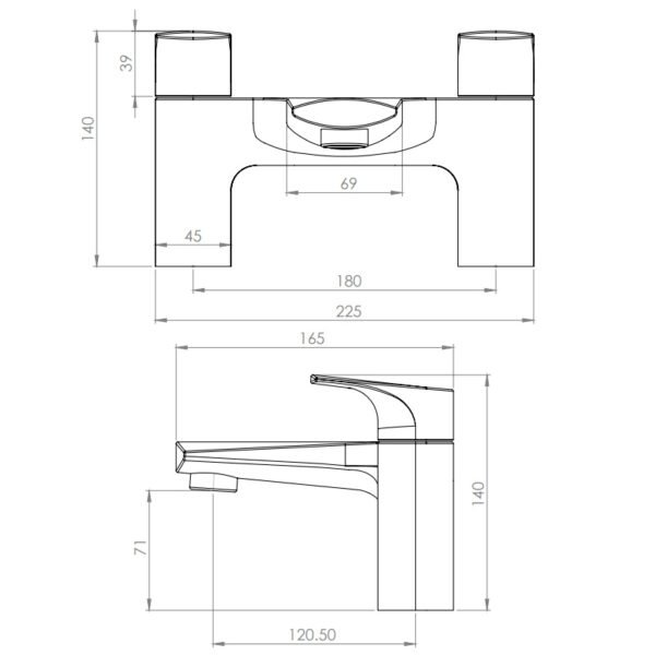 Tavistock Strike Deck Mounted Bath Filler Tap - Chrome - Image 2