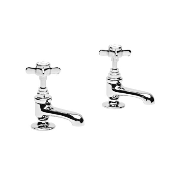 Tavistock Varsity Deck Mounted Basin Pillar Taps - Chrome - Image 2