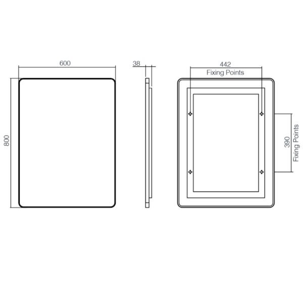 Tavistock Verge Framed Rectangular Non Illuminated Mirror - Matt Black - Image 5