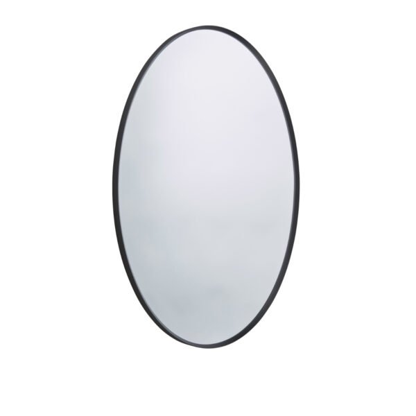 Tavistock Verge Framed Oval Non Illuminated Mirror - 700mm x 500mm - Matt Black - Image 2