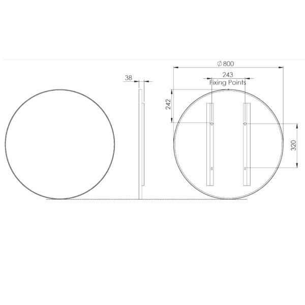 Tavistock Verge Framed Round Non Illuminated Mirror - Matt Black - Image 3
